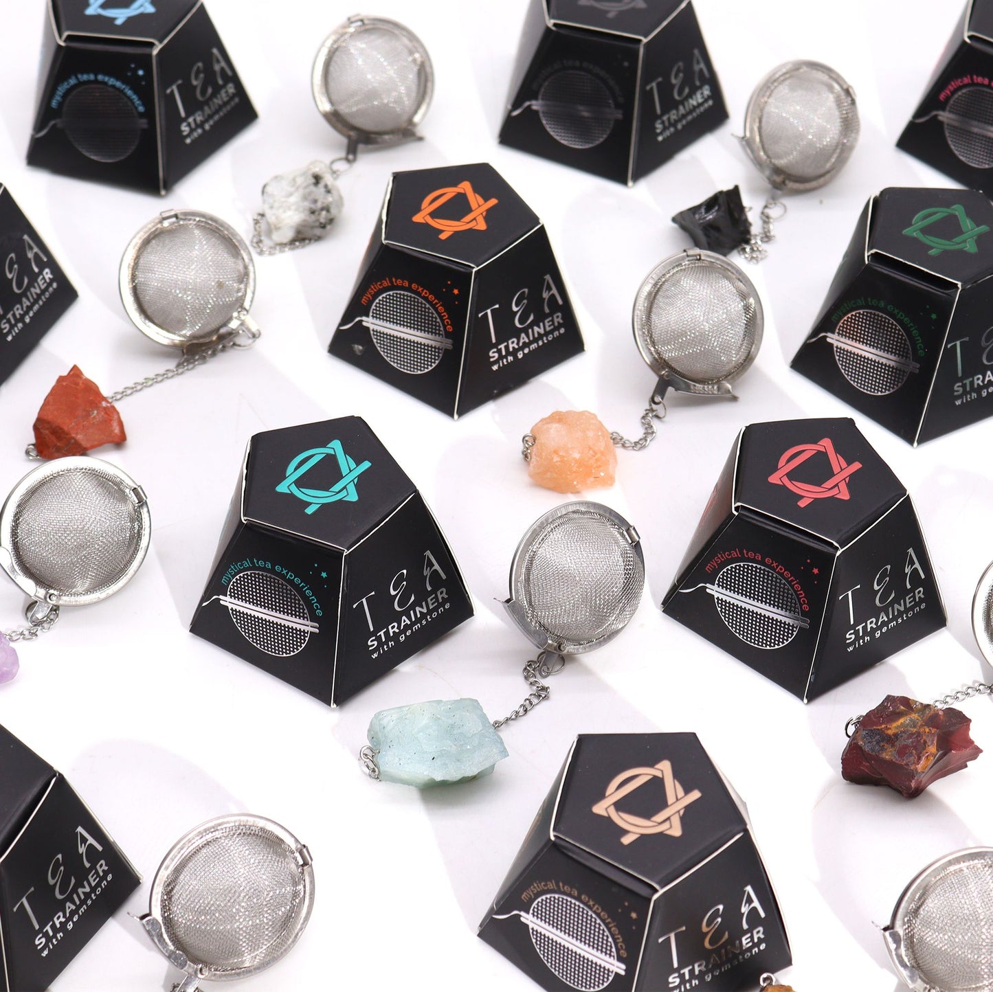 Colador de té de piedras preciosas de cristal crudo - Cornalina