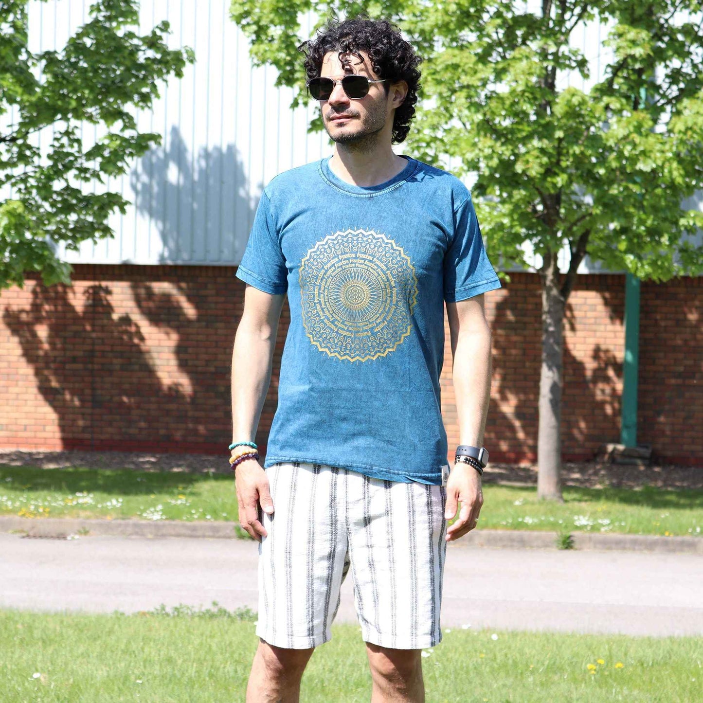 Camiseta Nomad Sari Pequeña - Mandala - Azul