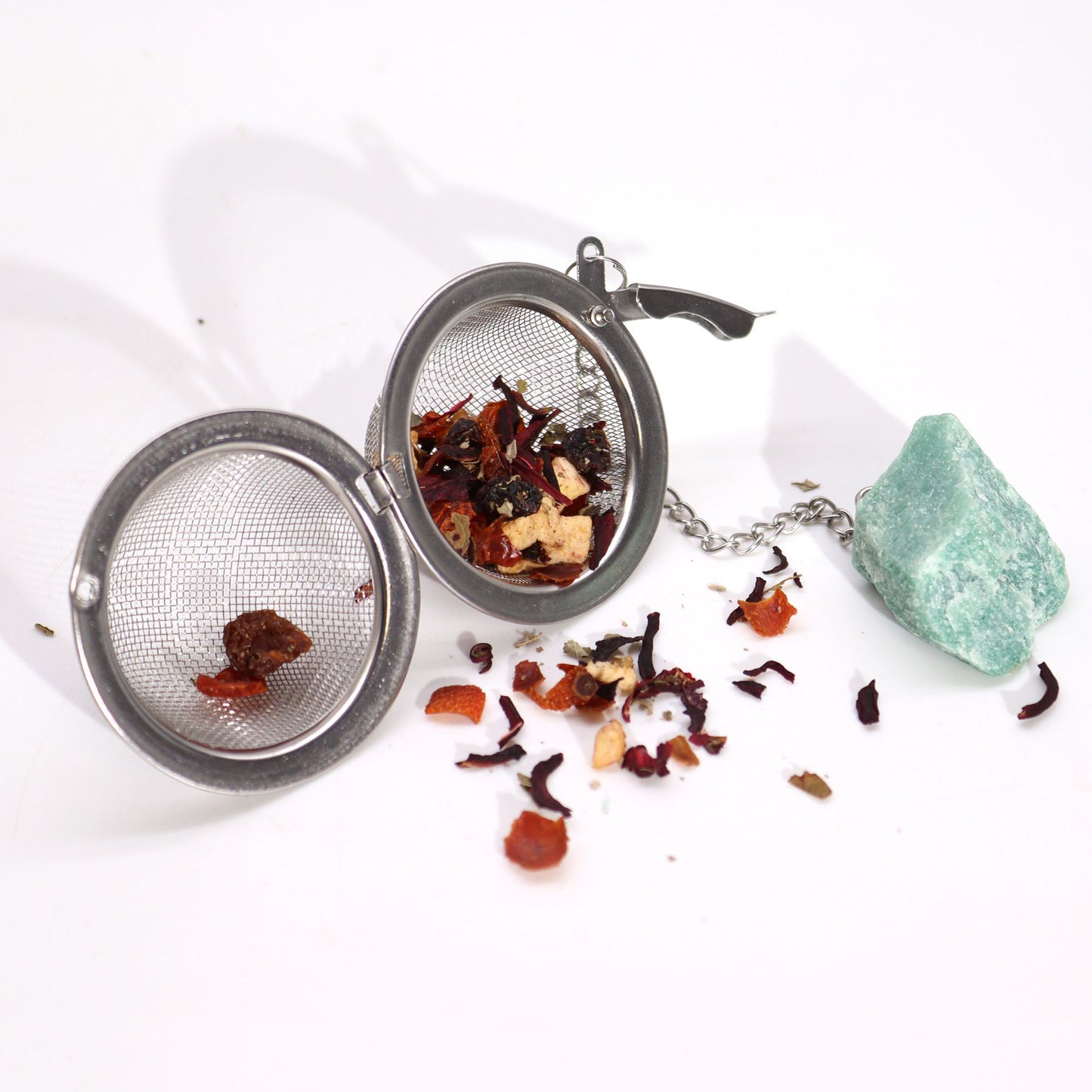 Colador de té de piedras preciosas de cristal crudo - Aguamarina