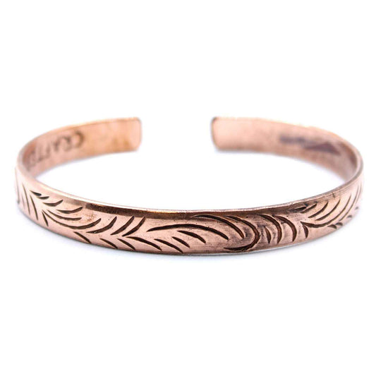 Pulsera Tibetana de Cobre - Remolinos Tribales Delgados