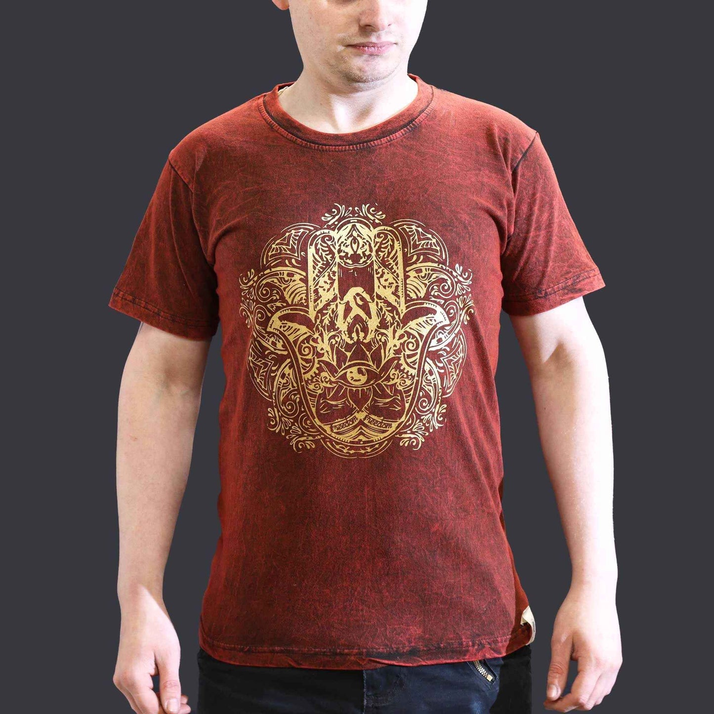 Camiseta Nomad Sari Pequeña - Hamsa - Granate