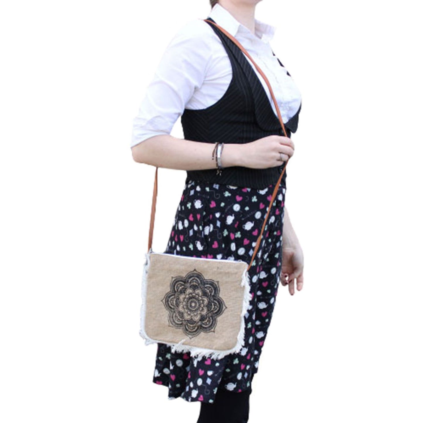 Bolso con flecos - Estampado Mandela