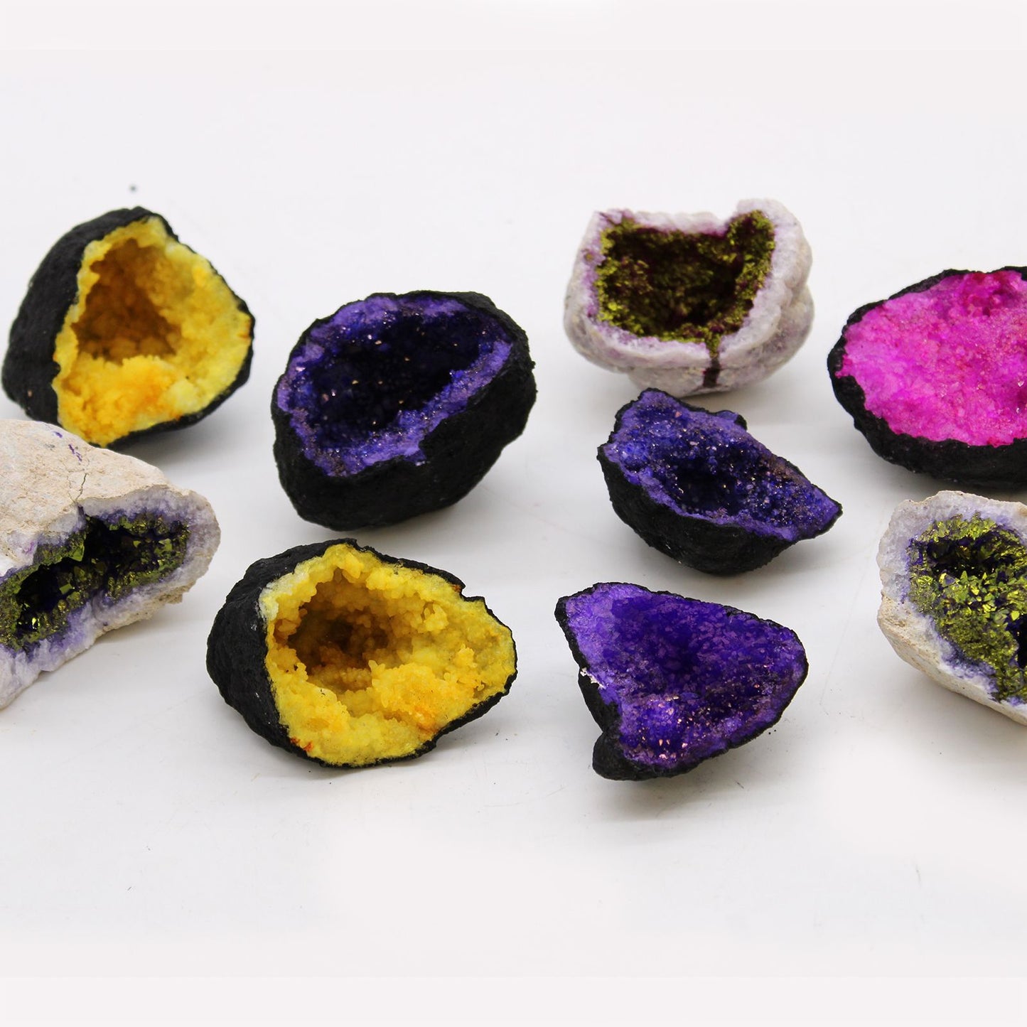 Geodas de calcita coloreada - Piedra Natural - Rosa & Oro