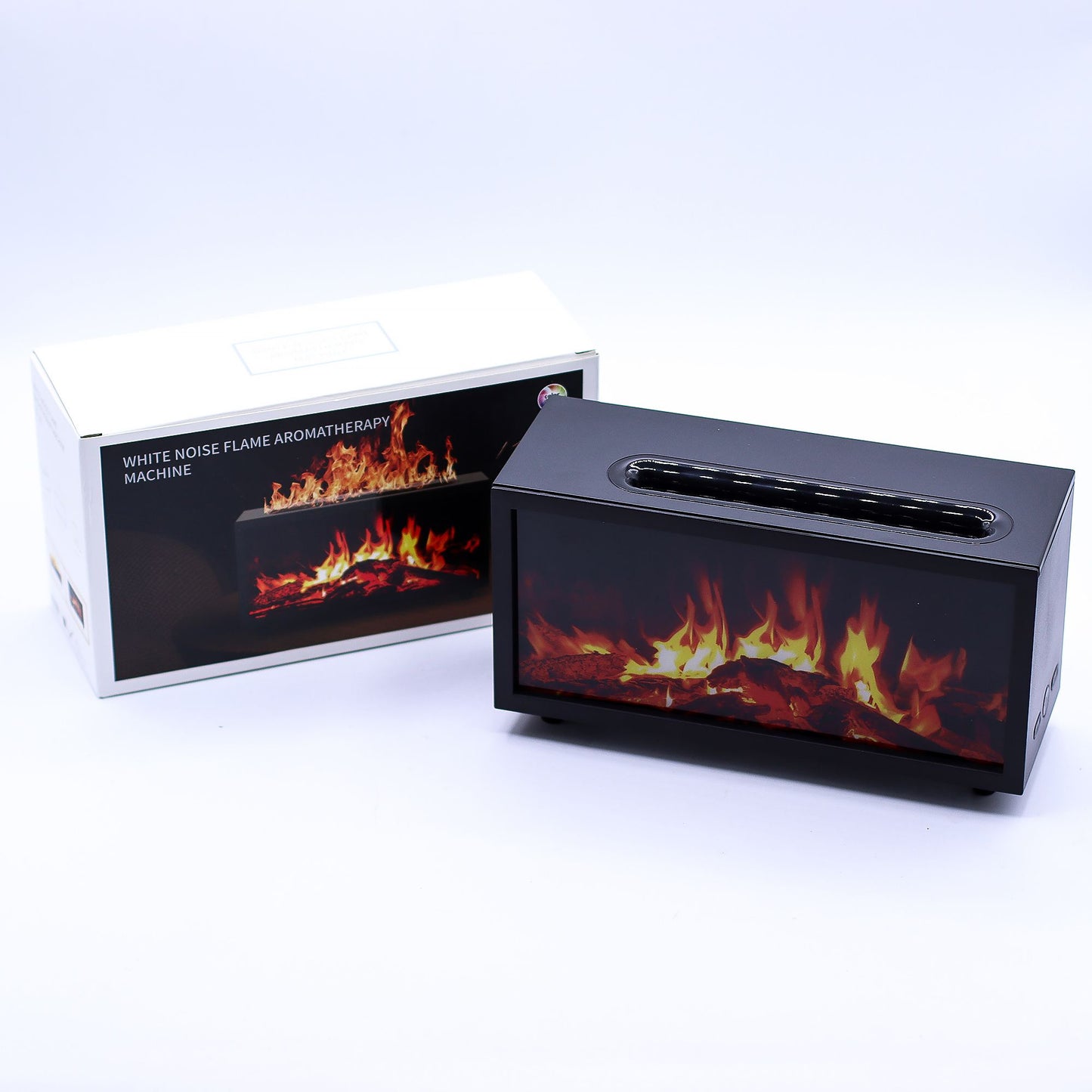 Difusor de aroma con efecto de llama y sonido de aves - USB negro - Cambio de color