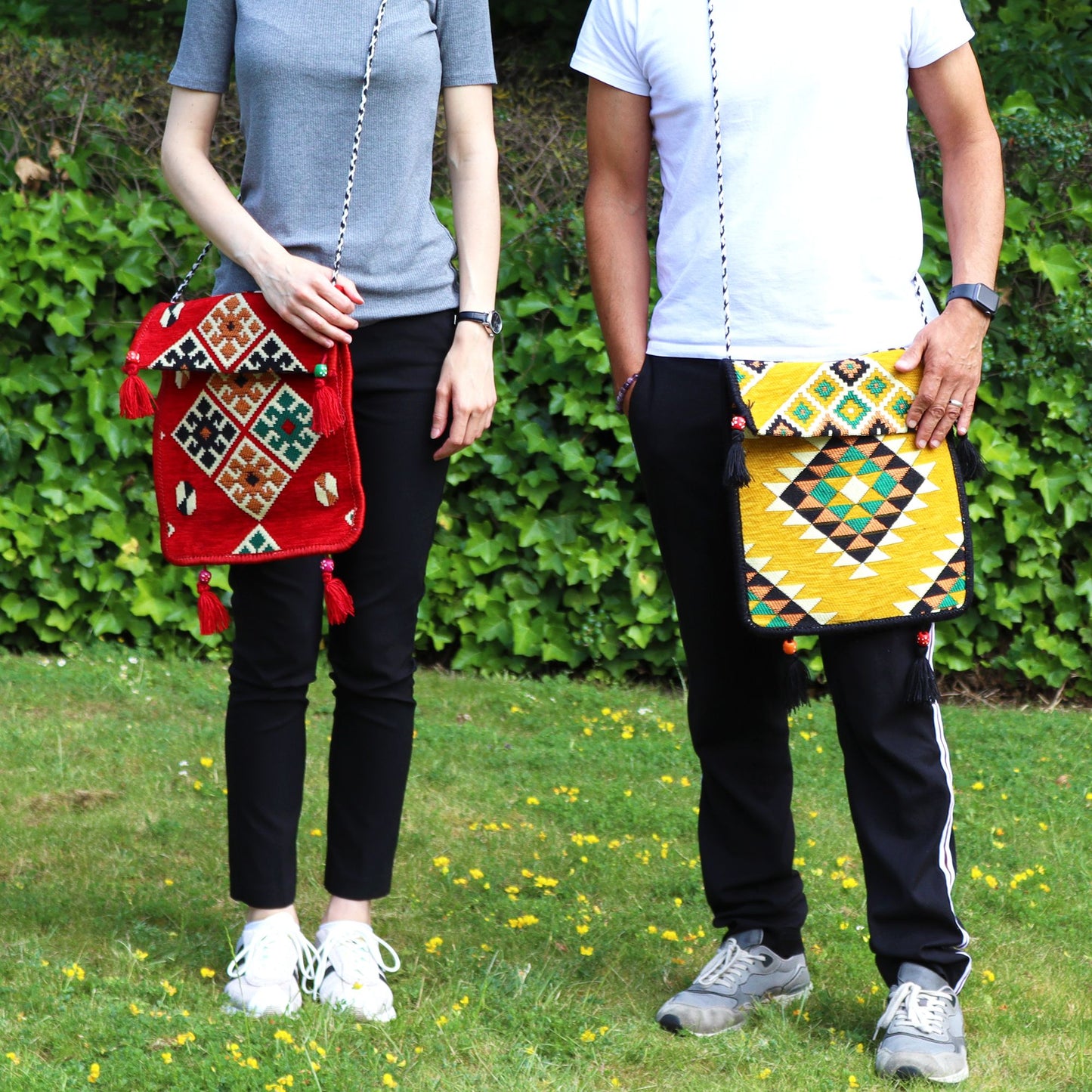 Bolso bandolera rojo Kilim Festival